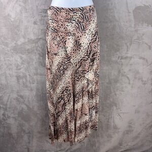 AllSaints Raya Arietta Animal‎ Print Skirt Womens Size 6 Multicolor Asymmetrical